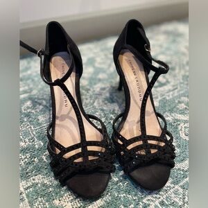 Chinese Laundry black studded strappy high heels, Size 7.5